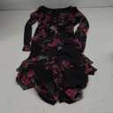 ZESICA Women's Fall Floral Long Sleeve Maxi Dress 2025 Boho Bodycon V Neck Ruffle Wedding Party Long Dresses (Medium, Black)