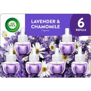 Air Wick Plug-In Scented Oil Refills, 6 Count, Lavender and Chamomile, Air Freshener, Essential Oils
