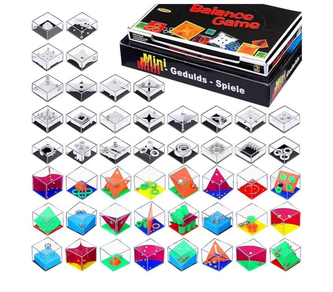 Lenwen 48 Pieces Brain Teaser Puzzles Cubes mini Puzzle Party Favors Goodie Bags Stuffers Games Challenge Decompression for Adults(Colorful Style)