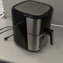 Kitchen Elite Air Fryer Stainless Steel with View Window, XL 8.5QT Large Airfryer, 8-in-1 Digital Control, 400F Temp Controls, Nonstick Dishwasher-Safe, Space-Saving, Roast, Broil, 1500W