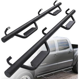 KUAFU Running Boards Compatible with 2005-2023 Toyota Tacoma Double Cab Dropped Steps Side Steps Hoop Bar Nerf Bars Door (Matte Black)