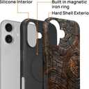 ZHEGAILIAN for iPhone 17 6.3",2-in-1 Case Compatible with MagSafe Shockproof Anti-Slip with Full-Body Protection Cover,Frosted Matte Textured Fashion Print Design for Girls Boys Tree Grain
