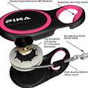 PINA Retractable Dog Leash, 26ft Dog Leash for Small Medium Large Dogs Up to 110lbs, 360 Tangle-Free Strong Reflective Nylon Tape, with Anti-Slip Handle, One-Handed Brake, Lock - Black Pink