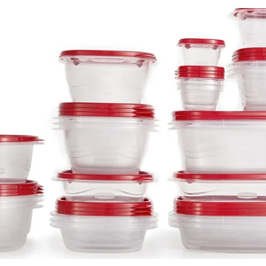 Rubbermaid TakeAlongs Food Storage Containers, 52 Piece Plastic Container Set, Dishwasher and Microwave Safe Meal Prep, Snack, and Lunch Container, BPA Free, Ruby Red