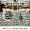 Collive Hallway Runner Rug, 2' x 6' Hand-Woven Reversible Washable Entryway Rug, Olive Green/Cream Cotton Modern Farmhouse Laundry Room Rug Long Carpet for Bathroom Sink Foyer Bedroom