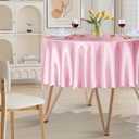 Cobedzy 10 Pack 60 Inch Round Satin Tablecloth Pink Satin Table Cover, Overlay Silky Tablecloth Dining Table Cloths for Wedding, Party, Banquet, Events, Reception, Dinner