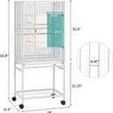YITAHOME 53.9 inches Metal Bird Cage for Parakeets: Large Parrot Cages with Seed Catcher & Birdcage Cover with Rolling Stand & Brakes for Lovebirds Cockatiels Pigeon Finches
