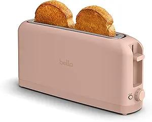 bella 2 Slice Slim Toaster, Fitsanywhere™ Kitchenware, 6 Setting Shade Control with Reheat & Cancel Buttons, Fits sourdough, 10” Long Slot, Anti Jam & Auto Shutoff, 900 Watt, Blossom