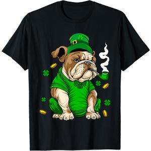 St Patricks day Bulldog Dog irish Saint Patrick Day T-Shirt XL