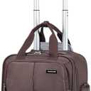 Hanke 16 Inch Underseat Carry On Luggage With Wheels, Small Rolling Suitcase Lightweight Under Seat Carry On Bag, Airline Approved Personal Item Overnight Softside Travel Luggage Bag,Coffee