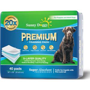 Pee Pads for Dogs Extra Large 36x 36, 40 Count Puppy Pads Pet Training Pads Disposable Upgraded Odor Control, Potty Pads Absorbent and Leak-Proof Dog Housebreaking & Puppy Supplies