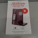 Sunbeam XL Back Neck and Shoulder Heat Therapy 12 x 24 with Auto Shut Off 6 Settings Machine-Washable Comfortable Microplush Fabric - Burgundy