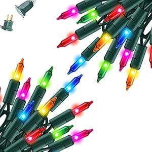 Dazzle Bright Christmas Lights, 40FT 200 Count Incandescent Waterproof Mini String Lights Plug in, Connectable Christmas Decorations for Outdoor Home Party Garden Yard