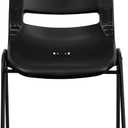 Flash Furniture HERCULES Series 440 lb. Capacity Kid's Black Ergonomic Shell Stack Chair with Black Frame and 12" Seat Height (17"D x 13.88"W x 22"H), Set of 1, Pack of 1