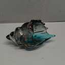 Sea Glass Art Figurines Hand Blown Conch Shell Sculpture, Green Glass Decor Creative Seashell Statue - for Coastal Room Knick Knacks, Home Kitchen Decorations Above Cabinets (Teal)