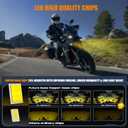 Future Eyes Motorcycle Fog Lights LED Kit, 60W White/Amber Driving Lights with High/Low Beam, CNC Aluminum Waterproof Auxiliary Light, Spot Headlight for Night Riding