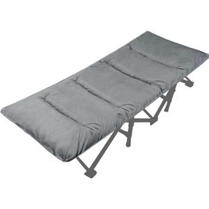 LITA XL Cot Pads for Camping, Soft Comfortable Cotton Thick Sleeping Cot Mattress Pad 72"x26", Grey and Navy Blue (Only Pad)
