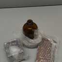 Amber Glass Mouthwash Dispenser for Bathroom, 16 OZ Mouthwash Dispenser with Pour Spout and Acacia Wood Cup Holder and Tray, Mouth Wash Bottle Container for Kitchen Bathroom Decor and Accessories