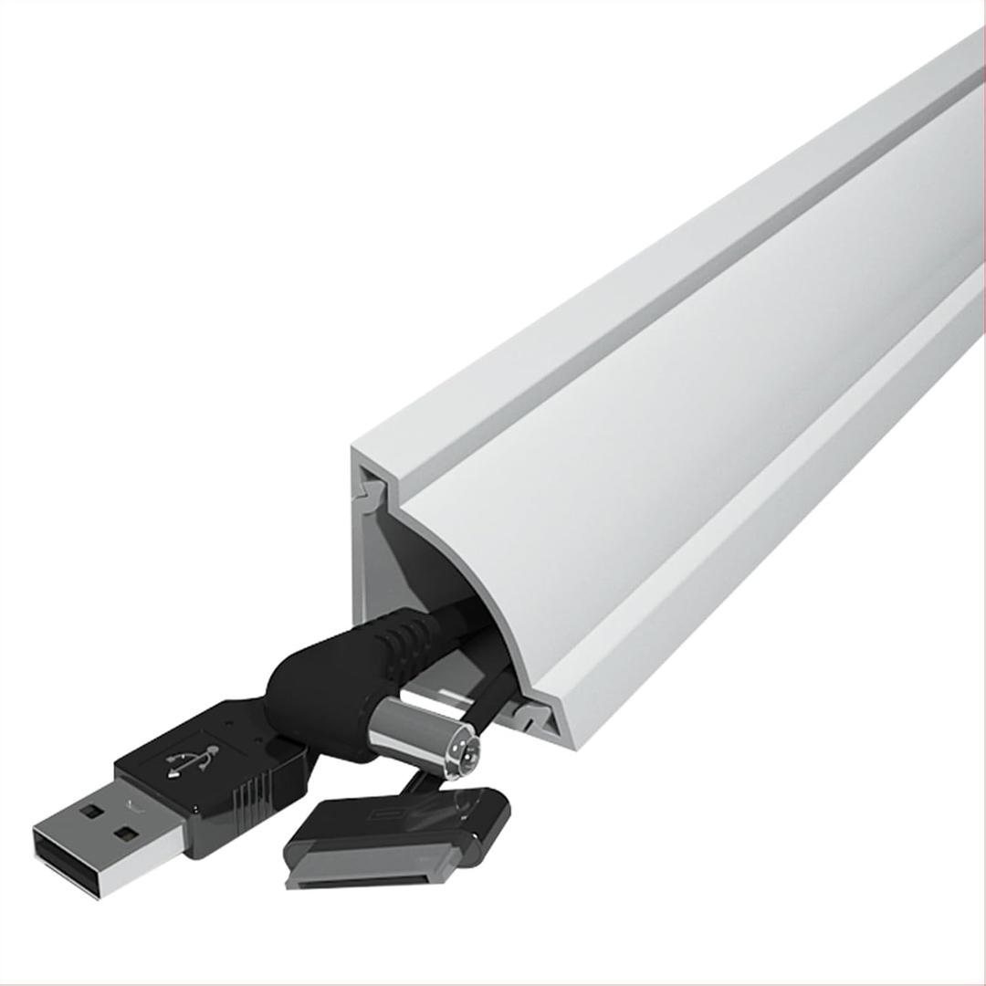 Corner Cable Hider, 125.6in Cable Concealer, Paintable Cord Cover for Wall, Corner Cable Management Kit, Wire Raceway for Floor Baseboard and Ceiling, 8XL15.7in, White