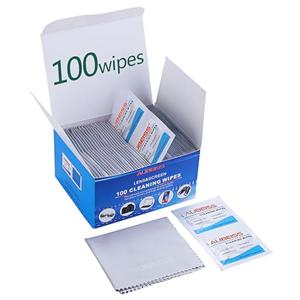 Pre-Moistened Lens Wipes ALIBEISS Screen Wipes for Glasses, Camera,Tablets, Smartphone,  Screens and Other Delicate Surfaces,Pack of 100 2 Count