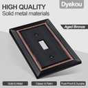 Oil Rubbed Bronze Light Switch Cover Plate, Decorative Metal Aged Bronze Switch Plates Outlet Cover, Light Switch Cover Plate, 1-Gang Wall Plates (Single Toggle, 6 Pack)