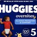 HUGGIES Paales nocturnos Talla 5 (27+ libras), 100 unidades, Overnites Nighttime Baby Paales