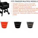 3PCS Pack Silicone Grease Drip Pan Bucket for Traeger Grill, Replacement Part, Temperature Resistant, Recycling, Multiple use (Orange+Black+Grey)