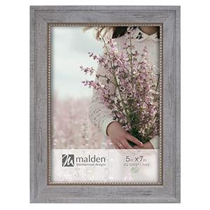 Malden International Designs 5x7 Marin Rustic Moulding Tabletop Photo Fra Grey