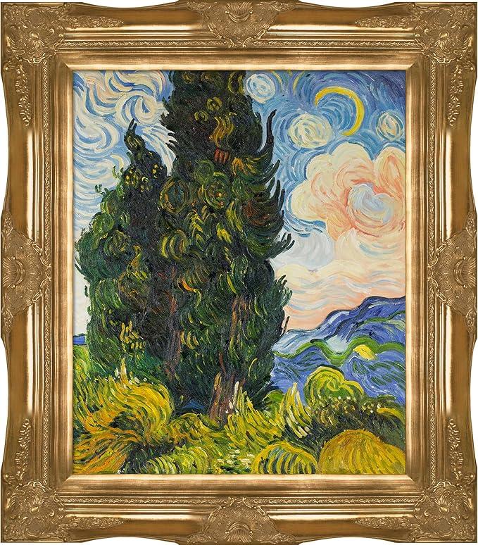 La Pastiche
Vincent Van Gogh
Two Cypresses Pre-Framed - Victorian Gold Frame 20"X24"