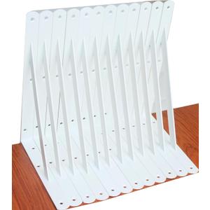 12 Pack L11 x H 8" White Heavy Duty Shelf Brackets with Screws Metal Shelf Brackets Shelf Support Angle Brackets for Shelves L Brackets Heavy Duty Floating Shelf