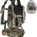 Kalkal Turkey Vest with Seat, Lightweight Camo Turkey Hunting Vest with Multi-Compartment Storage, Hydration Pocket, Quiet Fabric, Turkey Hunting Gear for Men Women