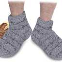 REVIX Microwavable Booties and Feet Warmers for Women & Men, Microwave Heated Foot Warmer with Flaxseed Moist Heat Therapy for Cold Feet, Gray, S/M