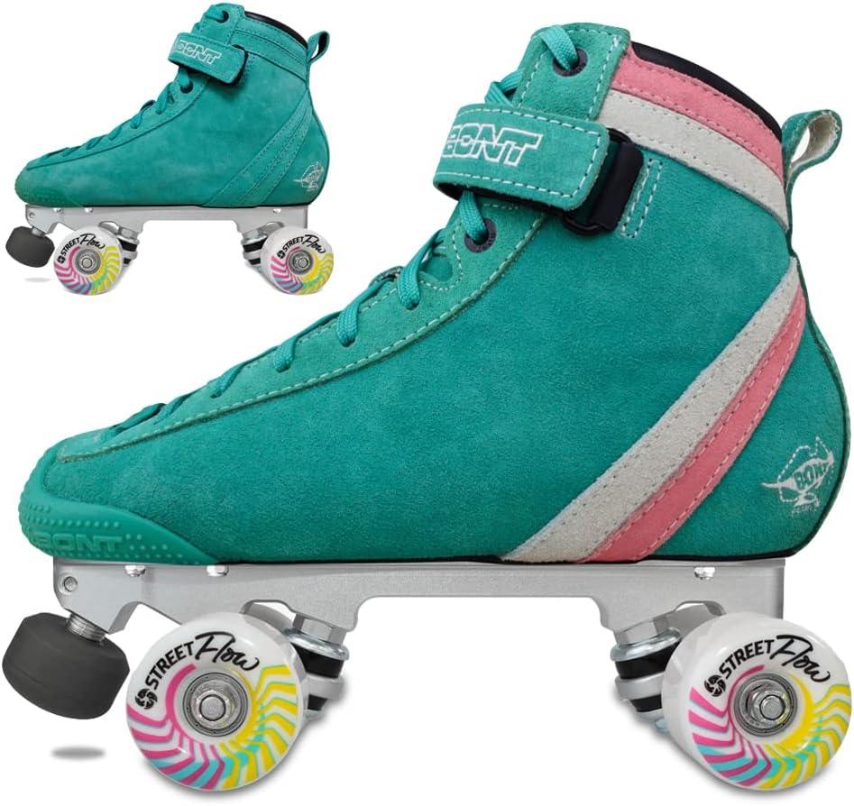 Bont Parkstar Soft Teal Suede Roller Skates for Park Ramps Bowls Street - Rollerskates for Outdoor and Indoor Skating, Soft Teal Multi-color 