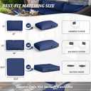 14 Pcs Outdoor Cushion Covers Patio Cushion Slipcovers Replacement Splash Proof with Zipper for Outdoor Furniture, Patio Sofa Couch 3 Sizes, Covers Only Blue, 25.5''×25.5''×4''