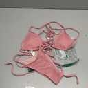 Bikini Sets Women Thongs Cheeky Two Piece Swimsuit Sexy Swimwear Triangle Cute Bathing Suit String (Small, Baby Pink)