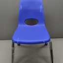 FDP 12" School Stack Chair, Stacking Student Seat with Chromed Steel Legs and Ball Glides For In-Home Learning or Classroom - Blue (6-Pack), 10359-BL