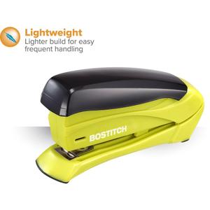 Bostitch Office Inspire 15 Sheet Stapler - One Finger, No Effort, Spring Powered Stapler - Green, Pack of