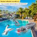 WinnerWhy 2 Pcs 55" Inflatable Alligator Toys Realistic Blow up Alligator Crocodile Animal Reptile Party Decor Props and Pool Floats Toys Jungle Party Garden Decorations for Adults