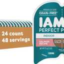 IAMS Perfect Portions Grain Free Wet Cat Food, Indoor Adult Cat Food Wet Cuts in Gravy, Salmon Recipe, (24) 2.6 oz. Twin-Pack Trays, BBD 101127