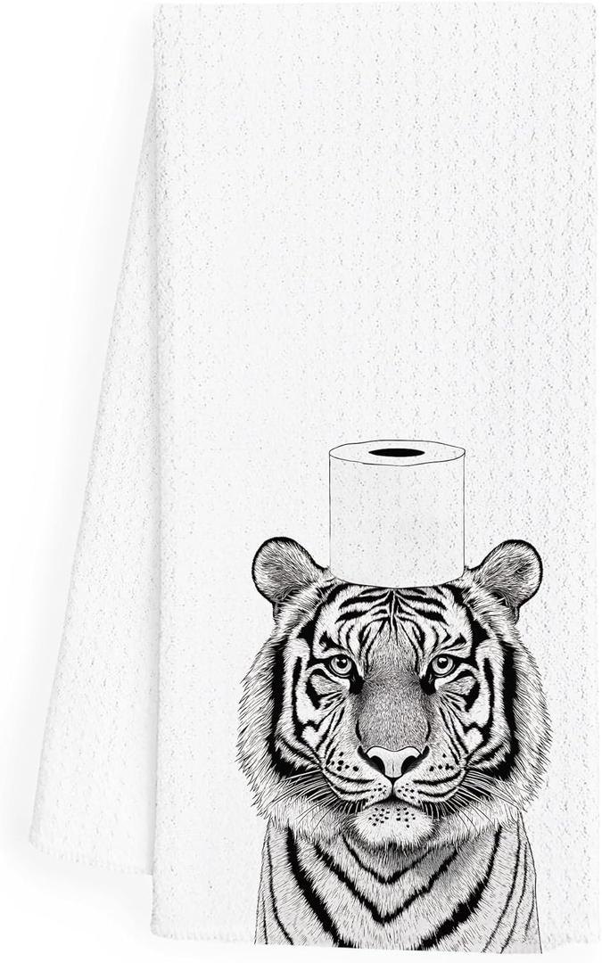 3 x Tiger Gifts Hand Towels for Bathroom, Tiger Bathroom decor, Cute Animal Kids Room Decor, 16x24 Inch