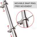 ZOMCHAIN Marine Flag Pole with Base, Flag Pole Holder, 316 Stainless Steel Flag Pole Set for Boat, Yacht and Yard - 36 inch