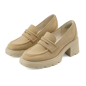 Womens Platform Loafers Chunky Heel Penny Loafer Lug Sole Slip On Round Toe Comfort Dress Work Shoes, Size 6 US