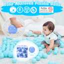 Realhaha Ball Pit Balls 100 PCS, Star Shapes for Babies Kids Playpen Plastic Balls for Babies Ball Pool Puppy Playballs, Pearl Blue Blue White