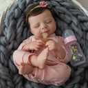 WOOROY Realistic Reborn Baby Dolls -18inch Lifelike Newborn Baby Girl with Full Body Vinyl,Christmas Birthday Gift with Accessories for Age 3+