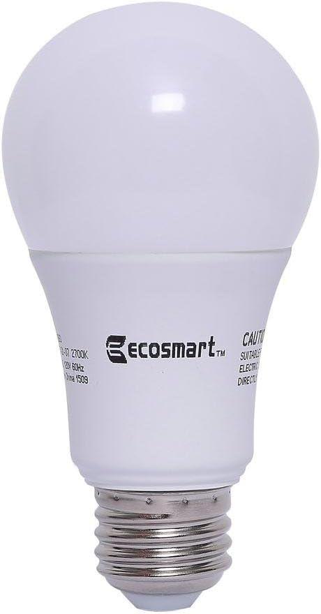 EcoSmart 60W Equivalent Soft White A19 Non Dimmable LED Light Bulb (8-Pack)
