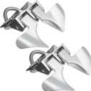 Tandefio 2 Pcs Chain Link Fence Butterfly Gate Latches Galvanized Steel Butterfly Latch Chain Link Gate Closer Fence Gate Latch for 1-3/8 Gate Frame and 2-3/8 Gate Post, Silver