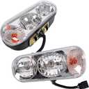 KUAFU Universal Halogen Snow Plow Lights Compatible with Boss Western Blizzard Meyer Snow Way Curtis Snow Dog Replace for 1311100 W/Yellow Turn Light and White Low Beam Light High Beam Light Lamp Kit