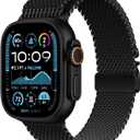 Titanium Milanese Loop Band Compatible with Apple Watch Bands Ultra 3/2/1 49mm 46mm 45mm 44mm for Women Men, Parachute-style Buckle Metal Mesh Strap Bracelet for iWatch Series 11 10 SE 9 8 7 6 5 4