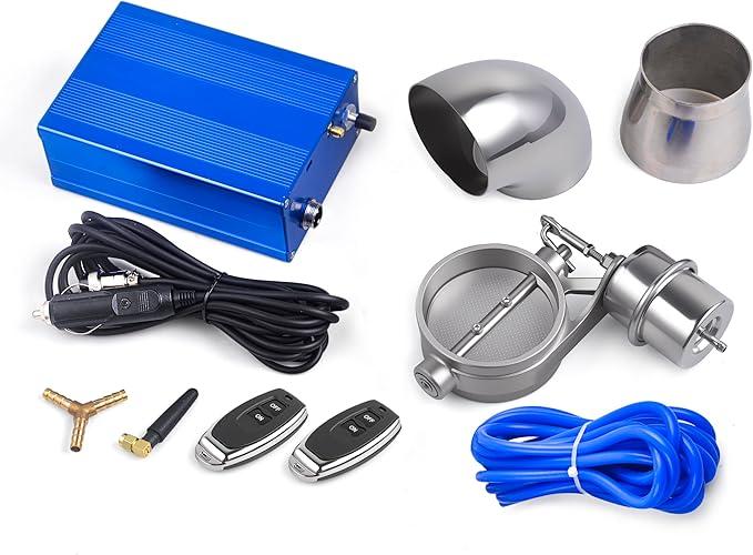 Universal 2.5" Vacuum Valve Exhaust Cutout with Remote Controller and Vacuum Pump