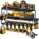 Power Tool Organizer Wall Mount - 150Lbs 7 Drill Holders 3 Layer Heavy Duty Metal Tool Storage Rack,Garage Tool Organizer and Storage with Hammer Holder/Screwdriver Holder/Plier Holder - Gifts for Men